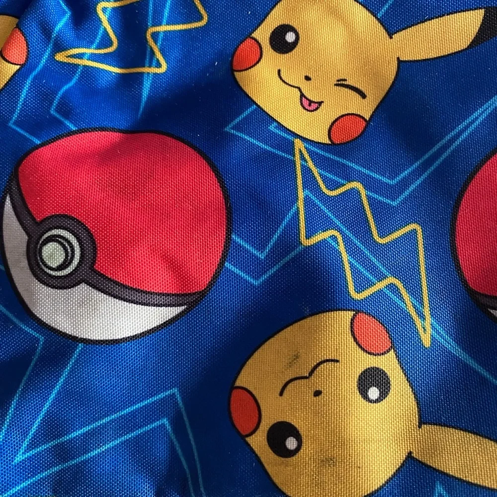 Pokemon Pikachu and Poké Ball Blue Backpack 16”‎ CLEAN